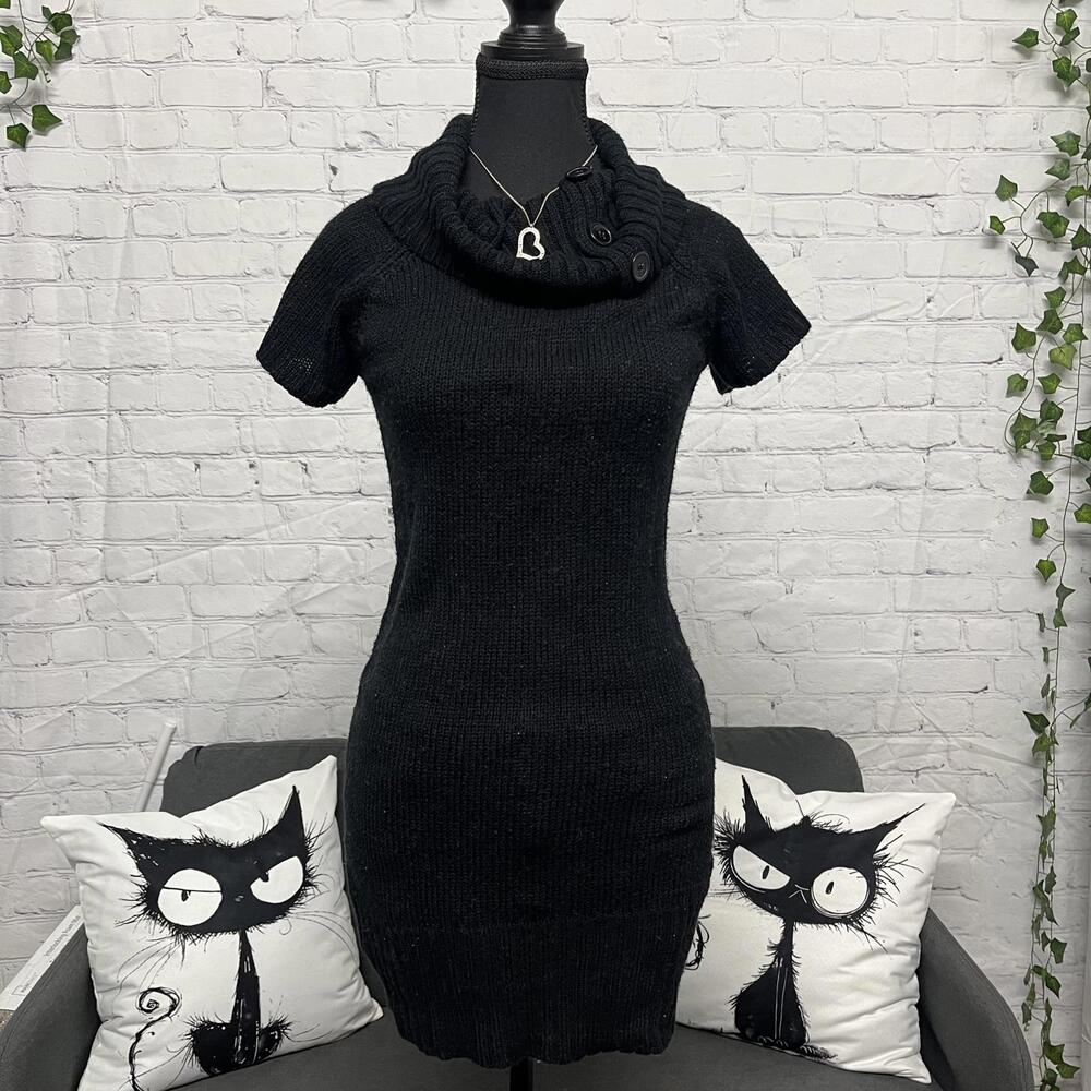 00s black off the shoulder adjusted mini dress - Picture 3 of 6